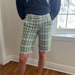 J. Crew Green and Blue Plaid Shorts